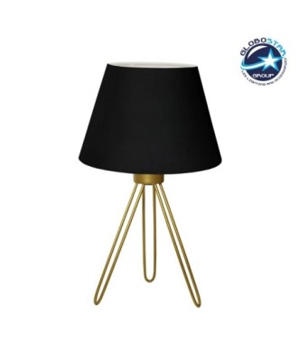 GLOBOSTAR® TRIP 204-0085 Μοντέρνο Επιτραπέζιο Φωτιστικό Πορτατίφ με Ντουί 1 x E27 AC 220-240V IP20 - Χρυσό & Μαύρο - Μ22 x Π22 x Υ33cm